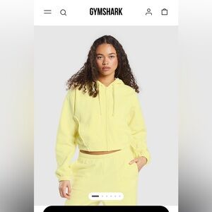 Gymshark Yellow cropped Hoodie